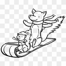 Animals On Sled - Animals On A Sled, HD Png Download - sled png