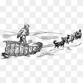 Dog Sled Clip Arts - Dog Sled Clipart Black And White, HD Png Download - sled png