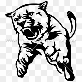 Clip Freeuse Library Full Body Production Ready - Black And White Cougar Clipart, HD Png Download - cougar png