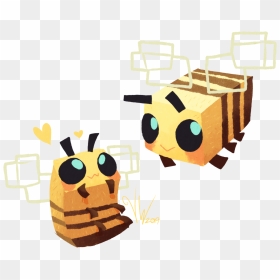Cute Minecraft Bee Art, HD Png Download - creeper face png