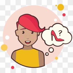 Girl With Red Shoe Icon - People Thinking Icon Png, Transparent Png - signo de interrogacion png