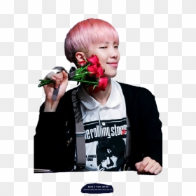 Rapmonster Png ask To Use And Give Credit To Original - Bts Namjoon With A Flower Png, Transparent Png - rap monster png