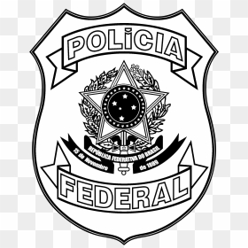 Policia Federal Logo Black And White - Brasil Policia Federal Logo, HD Png Download - ffa emblem png
