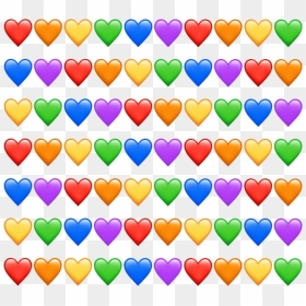#emojis #emoji #background #rainbow #hearts #freetoedit - Rainbow Hearts Background Transparent, HD Png Download - rainbow emoji png