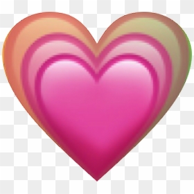 Emoji Heart Rainbow Love Lovely Pink Bigger Foryou - Growing Pink Heart Emoji, HD Png Download - rainbow emoji png