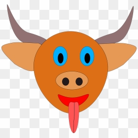 Cartoon Bull Face, HD Png Download - bull head png
