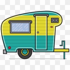 Rv Clipart Logo Vector Library Stock Camper Clip Art - Camping Trailer Clipart, HD Png Download - rv png