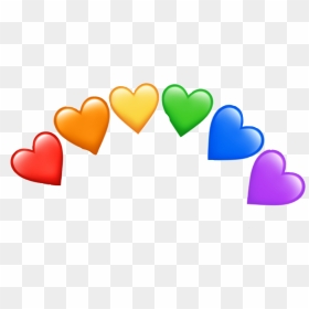#heartcrown #rainbow #emoji #emojisticker #freetoedit - Blue Hearts And Butterflies, HD Png Download - rainbow emoji png