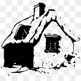 Cottage Country House Log Cabin - Black And White Clipart Cottage, HD Png Download - cottage png