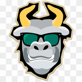 Cropped Cropped Soflobulls Com Gold Trim Rocky Head - Usf Bulls, HD Png Download - bull head png