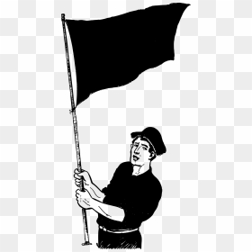 Man With Black Flag Clip Arts - Clipart Man With Flag, HD Png Download - black flag png