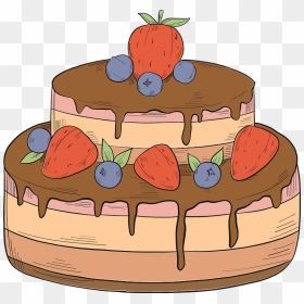 Berry Cake Clipart - Chocolate Cake, HD Png Download - berry png