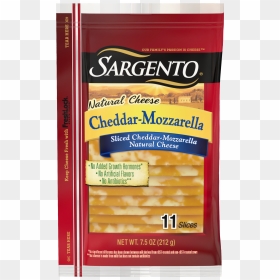 Sargento® sliced Cheddar Mozzarella Natural Cheese"  - Mozzarella Cheese Slices, HD Png Download - cheese slice png