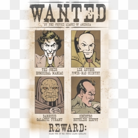 Dc Comics Wanted Poster Juniors T-shirt - Wanted Poster, HD Png Download - lex luthor png