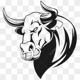 Transparent Ox Clipart Black And White - Art Black And White Bull, HD Png Download - bull head png
