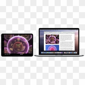 Ipad Next To Macbook Using Sidecar - Iphone, HD Png Download - iphone status bar png