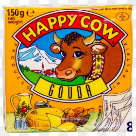 Happy Cow Gouda Cheese Slice 150 Gm - Happy Cow Mozzarella Cheese, HD Png Download - cheese slice png