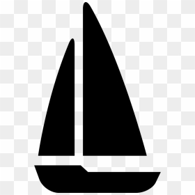 Black Sailing Boat - Icon Sailing Png, Transparent Png - boats png