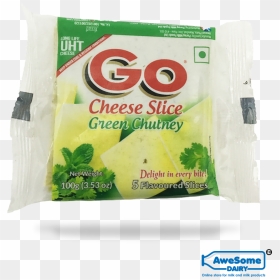 "go - Go Cheese Slice Green Chutney 100gm, HD Png Download - cheese slice png