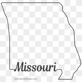 Free Missouri Outline With State Name On Border, Cricut - Line Art, HD Png Download - missouri png