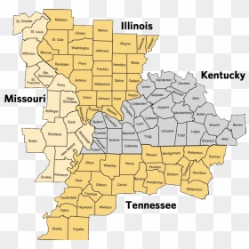 Map Of Kentucky And Missouri , Png Download - Kentucky Illinois Map, Transparent Png - missouri png