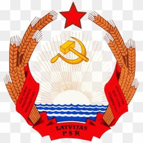 Coat Of Arms Of Latvian Ssr - Soviet Latvia Coat Of Arms, HD Png Download - communist png