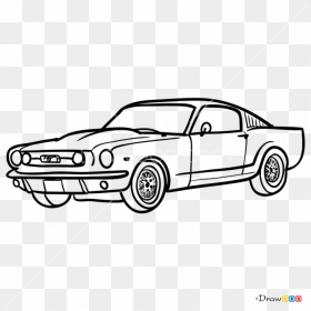 How To Draw Ford Mustang 1967, Retro Cars - Old Mustang Drawing Easy, HD Png Download - ford mustang png