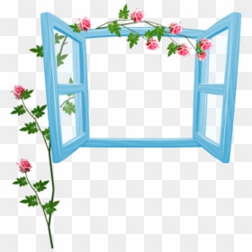 #ftestickers #flowers #roses #window #openwindow #blue - Open Window Cartoon Png, Transparent Png - open window png