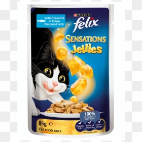 Felix Wet Cat Food Adult Sensations Jellies Fishy Selection - Felix Желе С Лососем, HD Png Download - felix the cat png