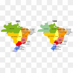 Brasil Imperio - Empire Of Brazil Map, HD Png Download - bandeira brasil png