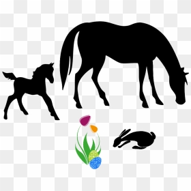 Transparent Easter Clipart Png - Silhouette Horse Clipart Black And White, Png Download - caballo png