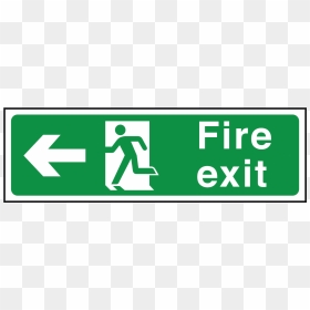 Fire Exit Sign Left"  Title="fire Exit Sign Left - Following Fire Emergency And Evacuation Plans, HD Png Download - exit sign png