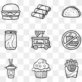 Hand Drawn Food Png, Transparent Png - food icons png