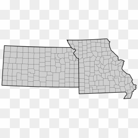 File Ks Mo County Map Svg Wikimedia Commons Rh Commons - Kansas Missouri State Outline, HD Png Download - missouri png