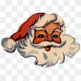 A Jolly Santa Face In Jpg And Png - Vintage Santa Claus Illustrations, Transparent Png - santa face png
