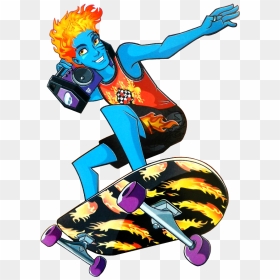 Holt Hyde On Skateboard - Monster High Holt Art, HD Png Download - skateboarder png