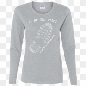 Women"s National Park Boot Print Long Sleeve T-shirt - Long-sleeved T-shirt, HD Png Download - boot print png