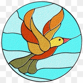 Bird In Stained Glass Vector Illustration - Stained Glass Clipart Png, Transparent Png - stained glass png