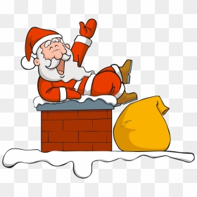Chimney Clipart With Santa Face - Chimneies Cartoon, HD Png Download - santa face png