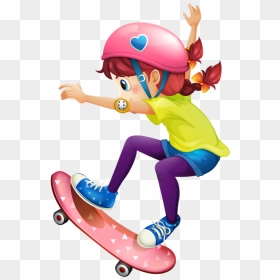 Clipart Boy Skateboard - Girl Skateboarding Clipart, HD Png Download - skateboarder png