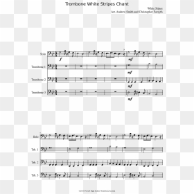Trombone White Stripes Chant Sheet Music Composed By - Four Hand Piano Sheet, HD Png Download - white stripes png