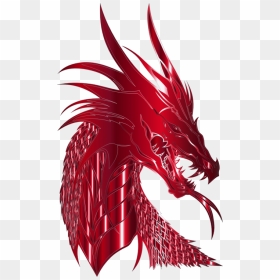 Crimson Dragon Head - Dragon Silhouette, HD Png Download - dragon head png