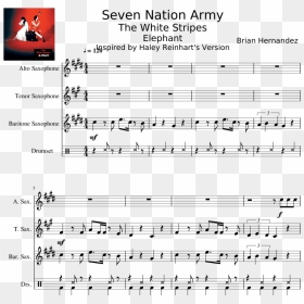 Seven Nation Army The White Stripes Elephant Inspired - Seven Nation Army Alto Saxophone Notes, HD Png Download - white stripes png