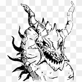 Ancient Dragon Head Clip Arts - Basic Drawn Dragon Head, HD Png Download - dragon head png