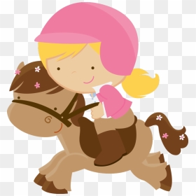 Imágenes De Niñas Montando Caballo - Riding A Pony Clip Art, HD Png Download - caballo png