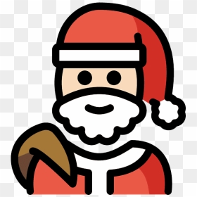 Santa Claus Emoji Clipart - Human Skin Color, HD Png Download - santa face png