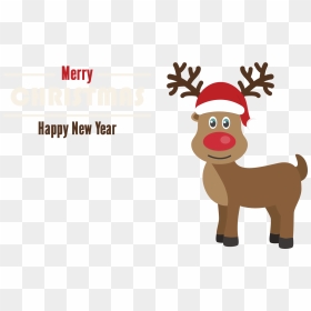 Santa Clauss Reindeer Rudolph Christmas Card - Rudolph Christmas Reindeer Reindeer Nose, HD Png Download - red nose png