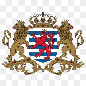 Coat Of Arms Of Luxembourg - Luxembourg Flag With Coat Of Arms, HD Png Download - coat of arms png