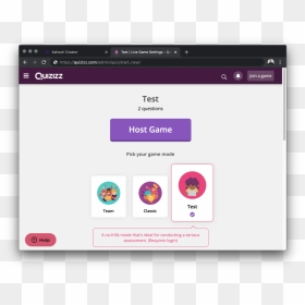 Host A Live Game On Quizizz, HD Png Download - kahoot png