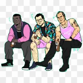 Gta5 Characters Png Comic, Transparent Png - gta5 png